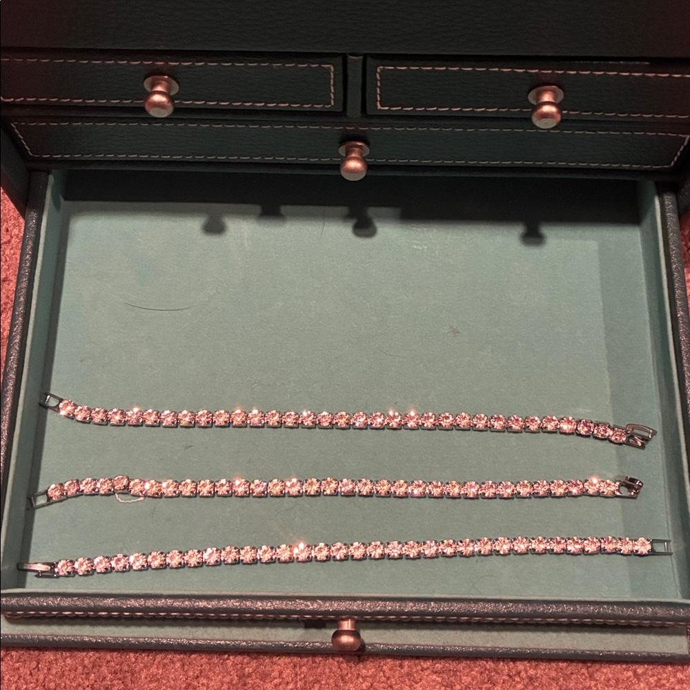 Silver Diamond Moissanite Tennis Bracelet